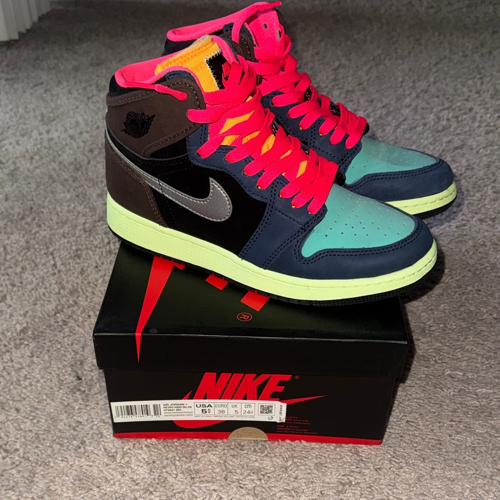 Nike Colorful High-Top Sneakers with Neon Accents
